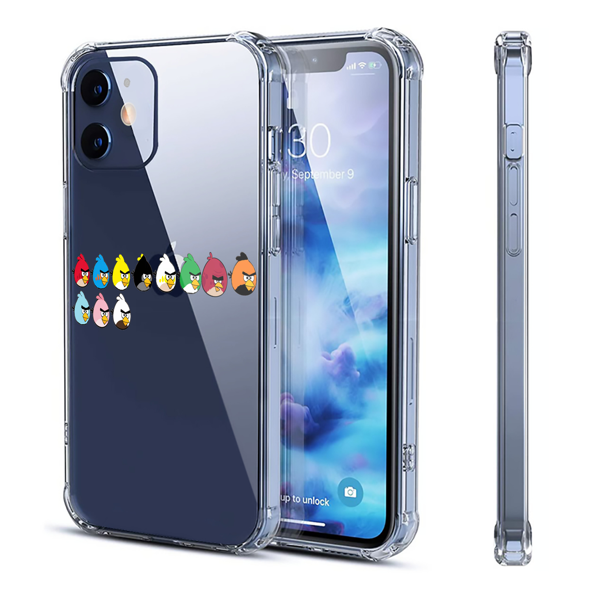 （画像用） Angry Birds アングリーバード 【iPhone 12シリーズ対応】透明スマホケース（クリアソフトケース）